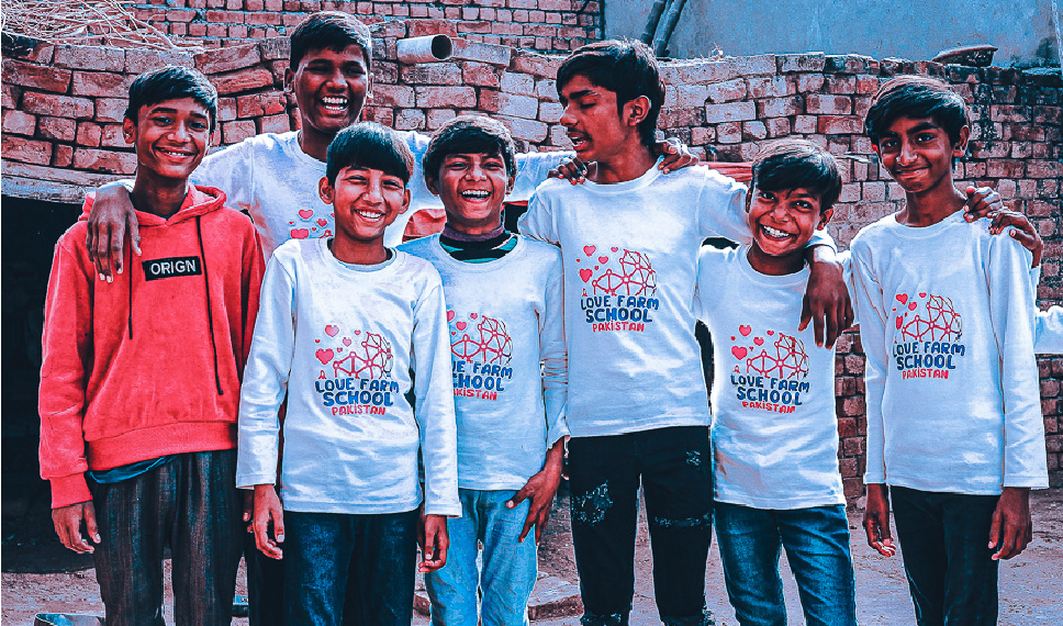 Students at Love Farm School, Pakistan — built through The World's Greatest Experiment